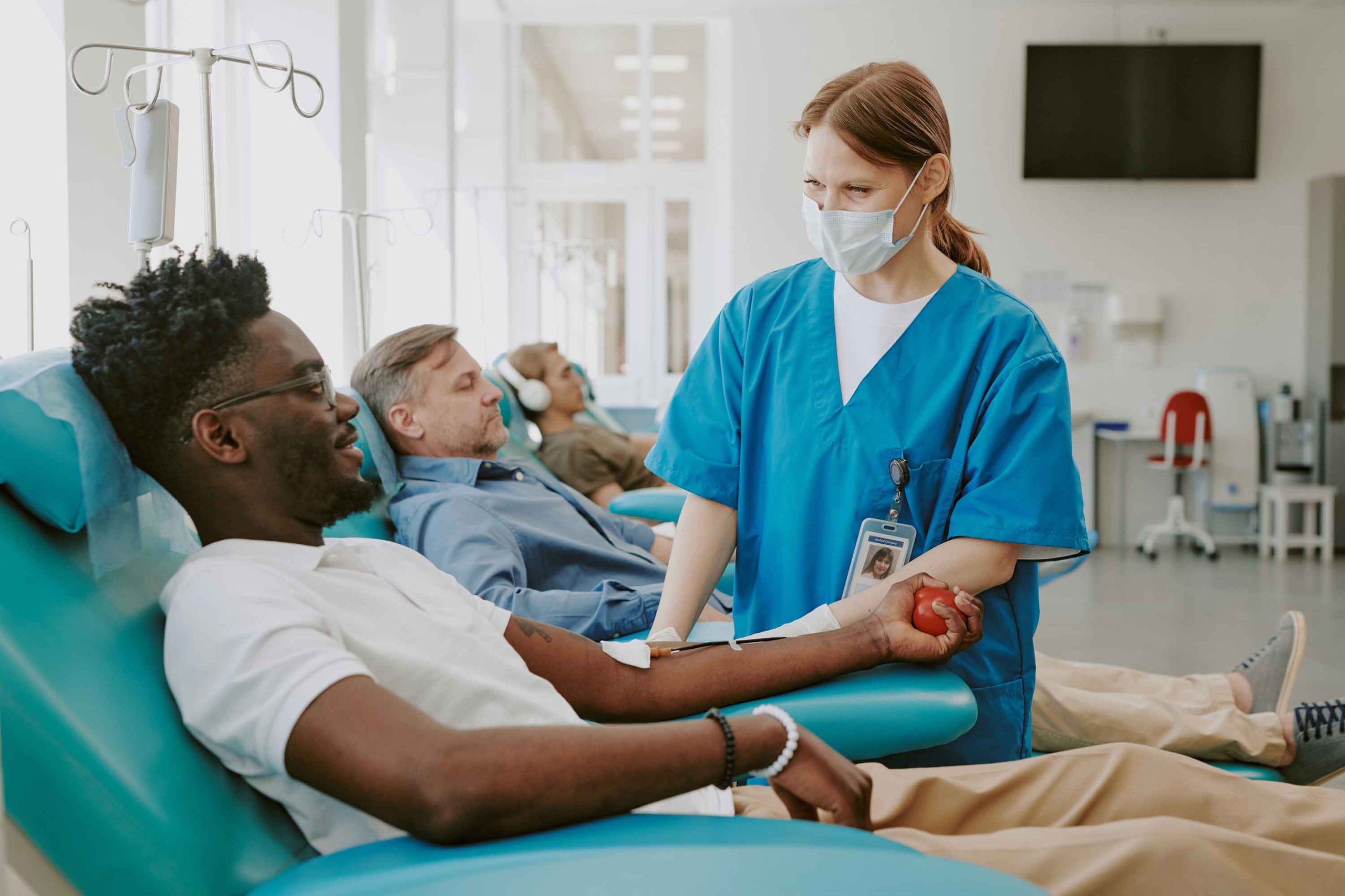 phlebotomist working
