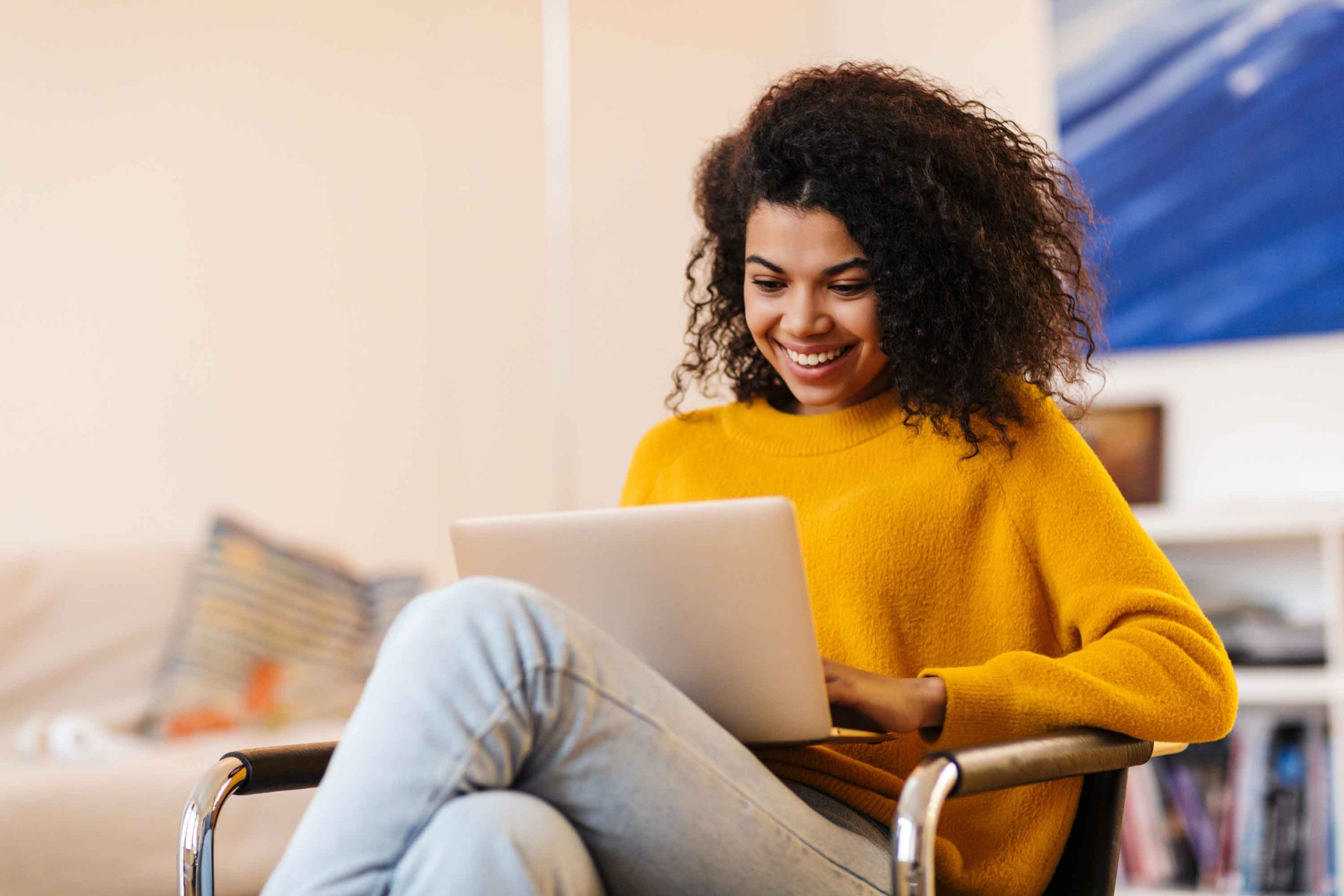 young woman using course pass